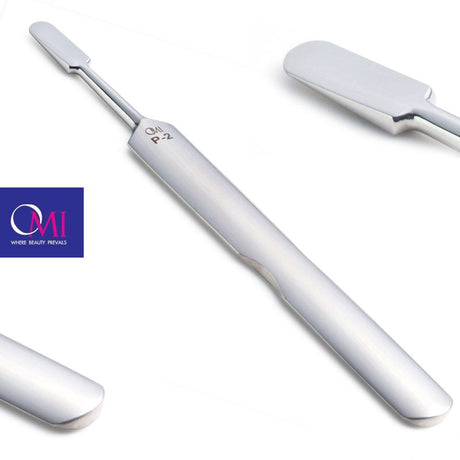 Omi Pro-Line P2 Cuticle Pusher - stainless-steel cuticle pusher with the working tip visible on a white background