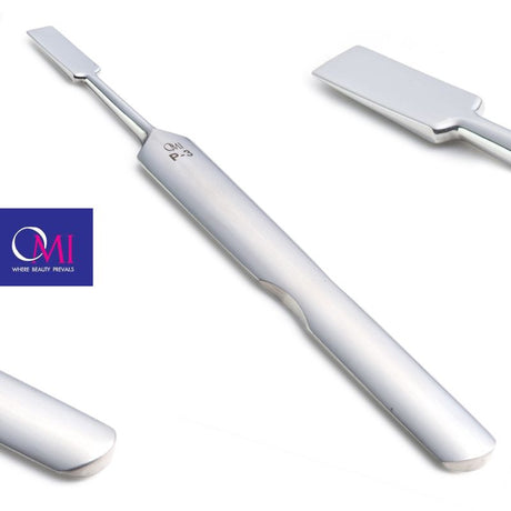 Omi Pro-Line P3 Cuticle Pusher - stainless-steel cuticle pusher with the working tip visible on a white background