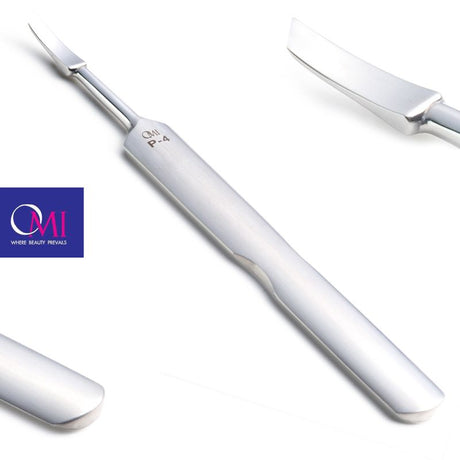 Omi Pro-Line P4 Cuticle Pusher - stainless-steel cuticle pusher with the working tip visible on a white background
