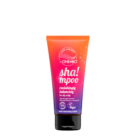 OnlyBio Hair Balance Balancing Shampoo Oily Scalp Mini 50ml - retail hair-care container isolated on a white background