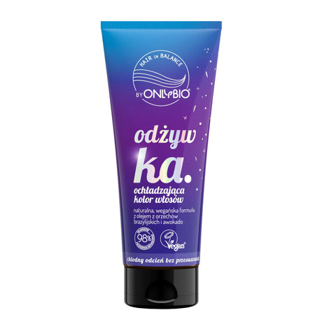 OnlyBio Hair Balance Cooling Colour Hair Conditioner - retail hair-care container isolated on a white background