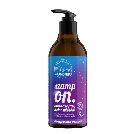 OnlyBio Hair Balance Cooling Colour Hair Shampoo - retail hair-care container isolated on a white background