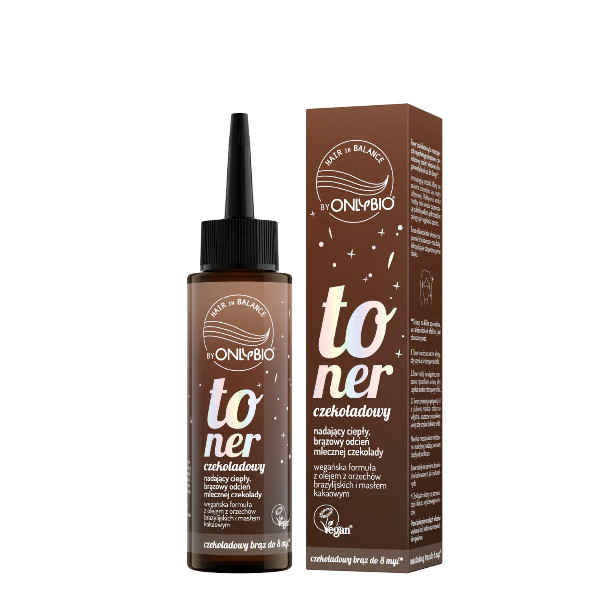OnlyBio Hair Balance Hair Toner Chocolate - retail hair-care container isolated on a white background