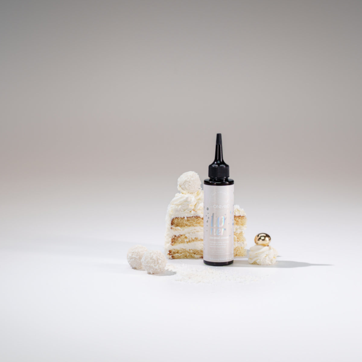 OnlyBio Hair Balance Hair Toner Coconut Cream - product and colour result shown on hair