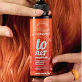OnlyBio Hair Balance Hair Toner Pumpkin Pie - product and colour result shown on hair