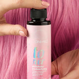 OnlyBio Hair Balance Hair Toner Strawberry Milkshake - product and colour result shown on hair