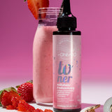 OnlyBio Hair Balance Hair Toner Strawberry Milkshake - product and colour result shown on hair