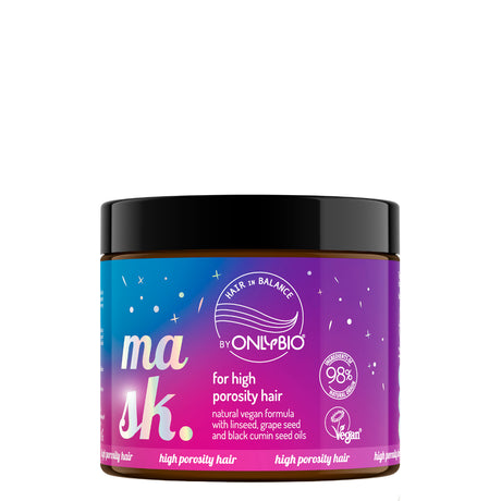 OnlyBio Hair Balance High Porosity Hair Mask - retail hair-care container isolated on a white background