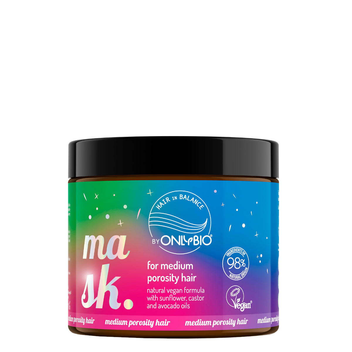 OnlyBio Hair Balance Medium Porosity Hair Mask - retail hair-care container isolated on a white background