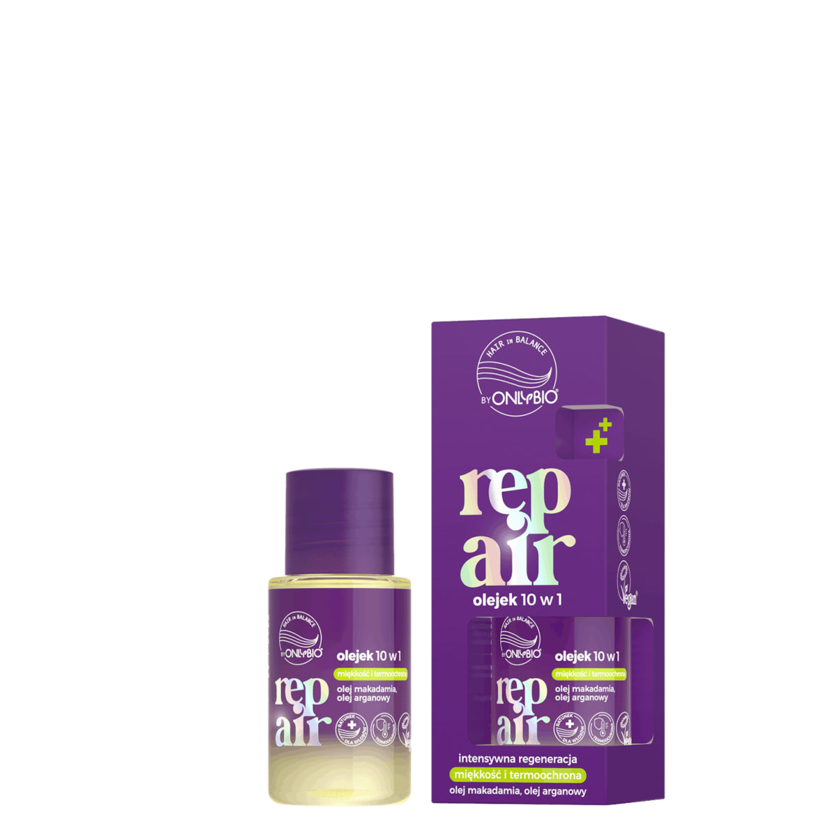 OnlyBio Hair Balance Repair Hair Oil 10in1 Softness & Thermal Protection - isolated on a white background