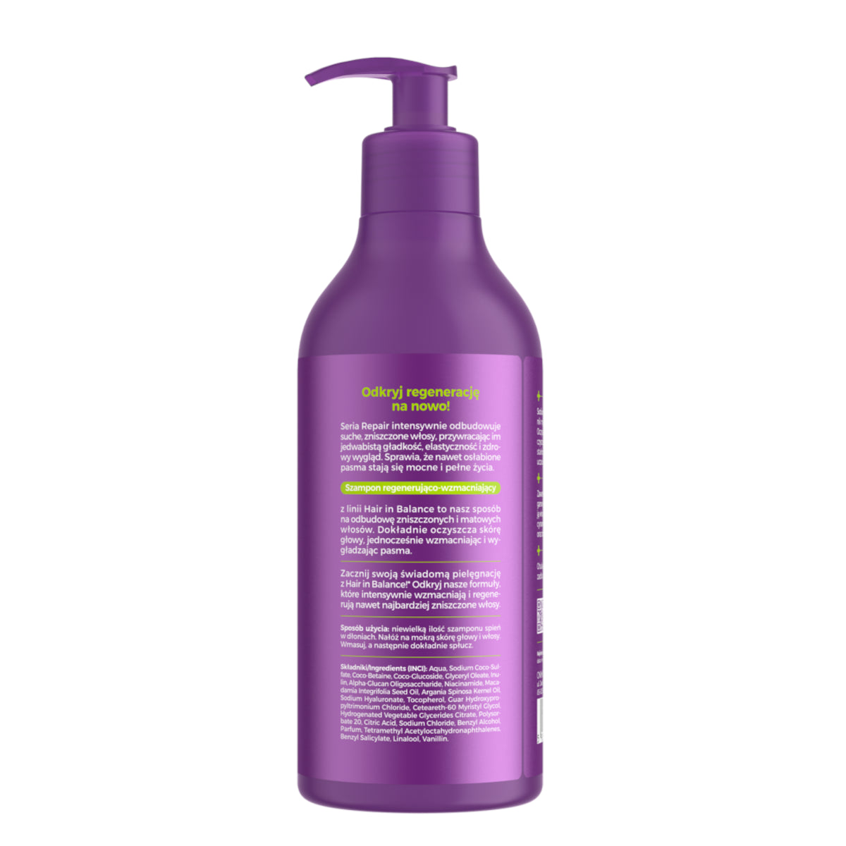 OnlyBio Hair Balance Repair Regenerating & Strengthening Hair Shampoo - retail hair-care container isolated on a white background