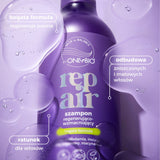 OnlyBio Hair Balance Repair Regenerating & Strengthening Hair Shampoo - product and colour result shown on hair