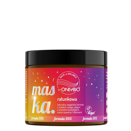 OnlyBio Hair Balance Rescue Hair Mask All Porosity Hair - retail hair-care container isolated on a white background