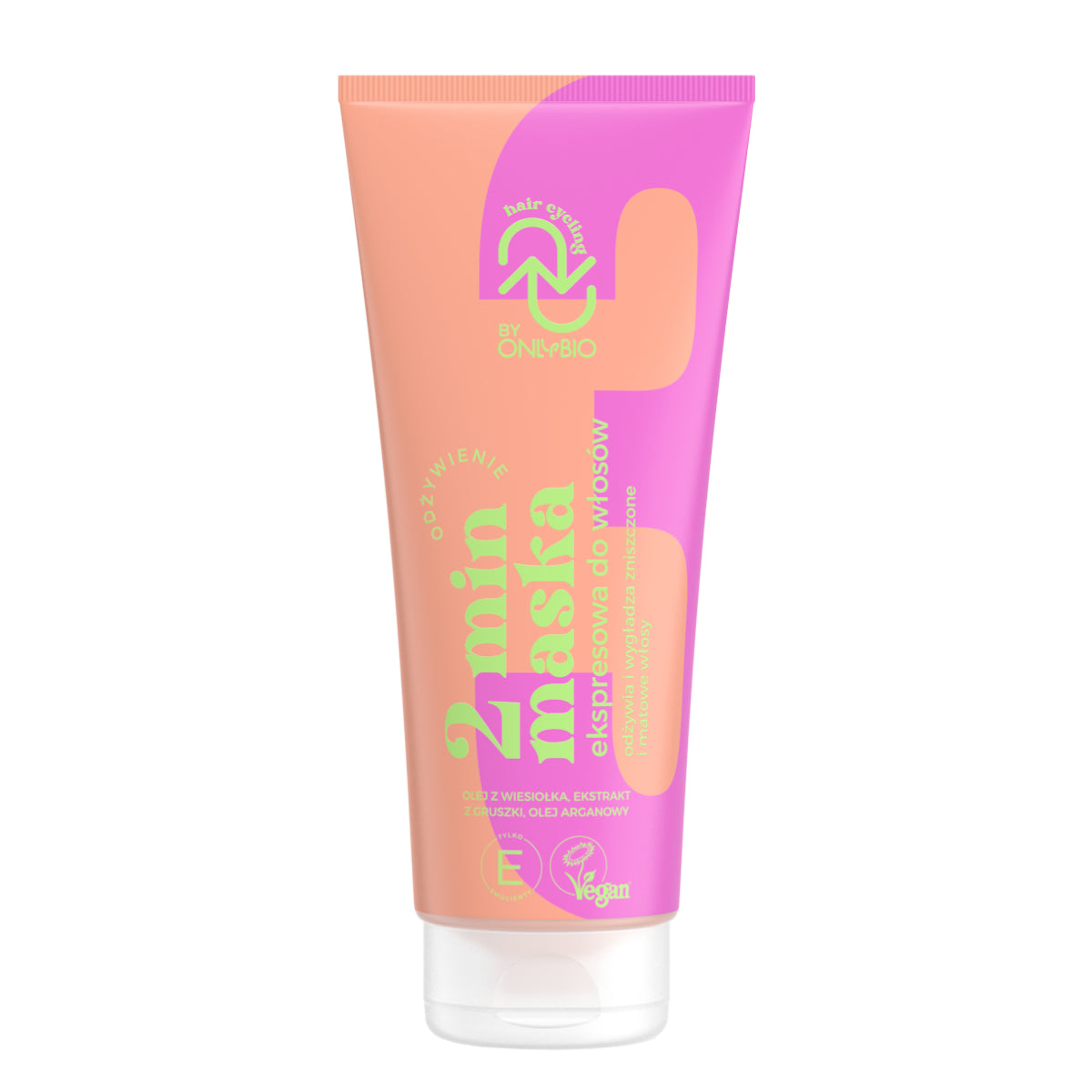 OnlyBio Hair Cycling Nutrition 2 Minute Express Hair Mask - retail hair-care container isolated on a white background