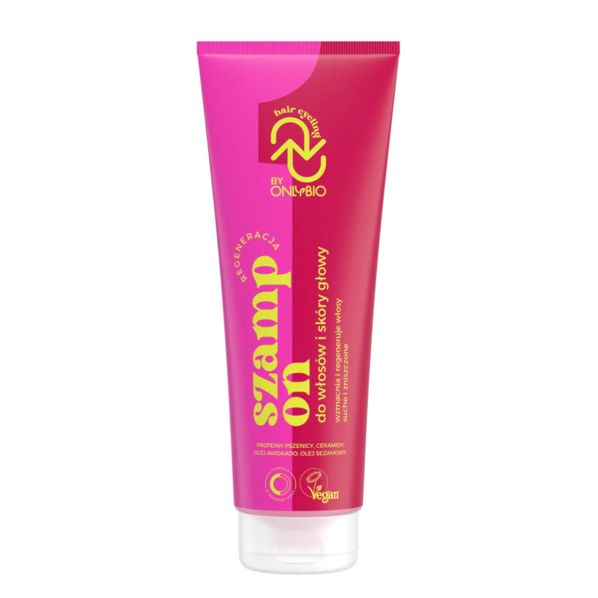 OnlyBio Hair Cycling Regeneration Shampoo Hair & Scalp - retail hair-care container isolated on a white background