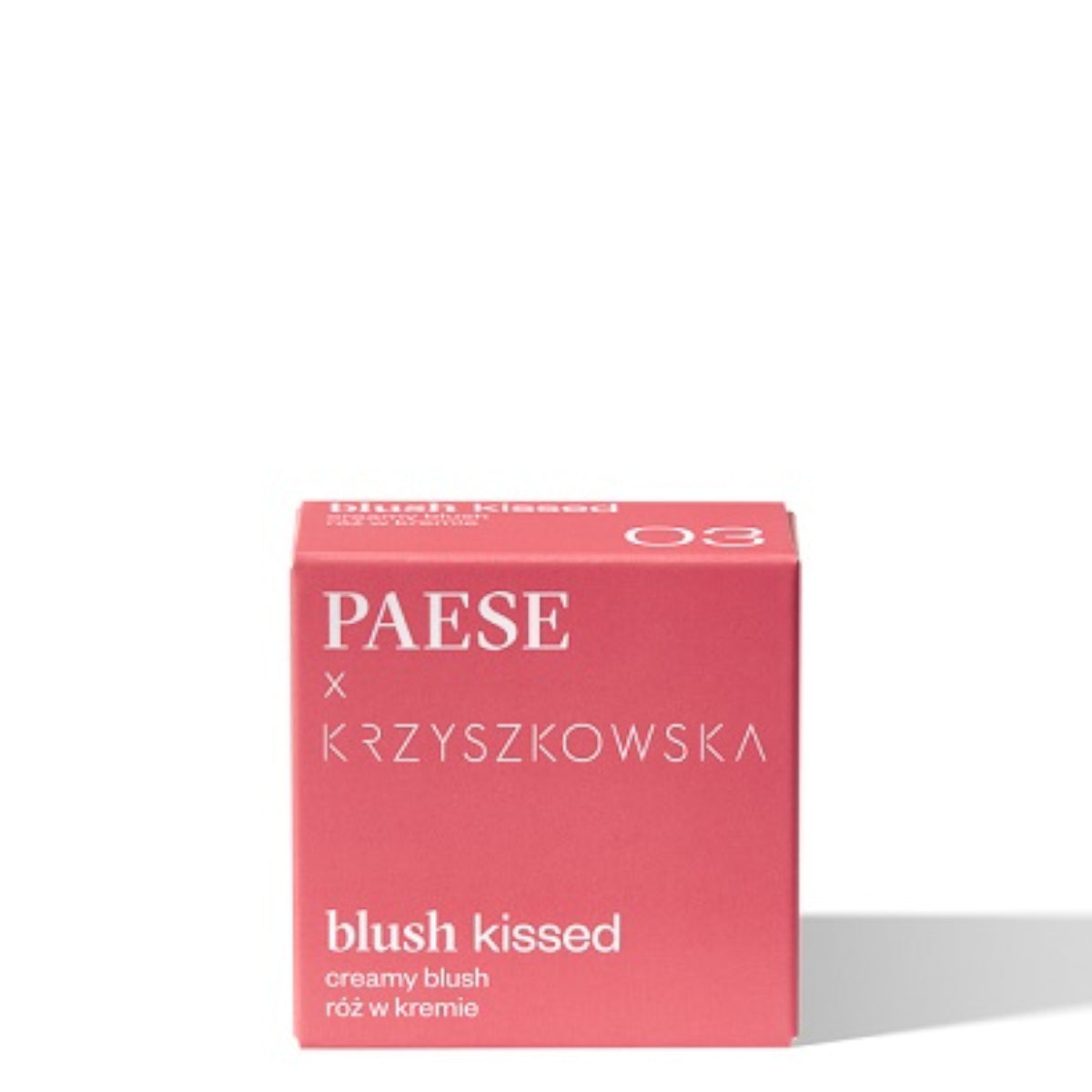 Paese Blush Kissed x Krzyszkowska Creamy Blush - retail packaging shown on a light background