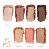 Paese Get The Glow Look Makeup Palette for Face & Eye - shade swatches shown beside the product