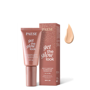 Paese Get The Glow Look Multi-Tasking Illuminating Foundation - 2N Sand Beige - foundation container isolated on a white background
