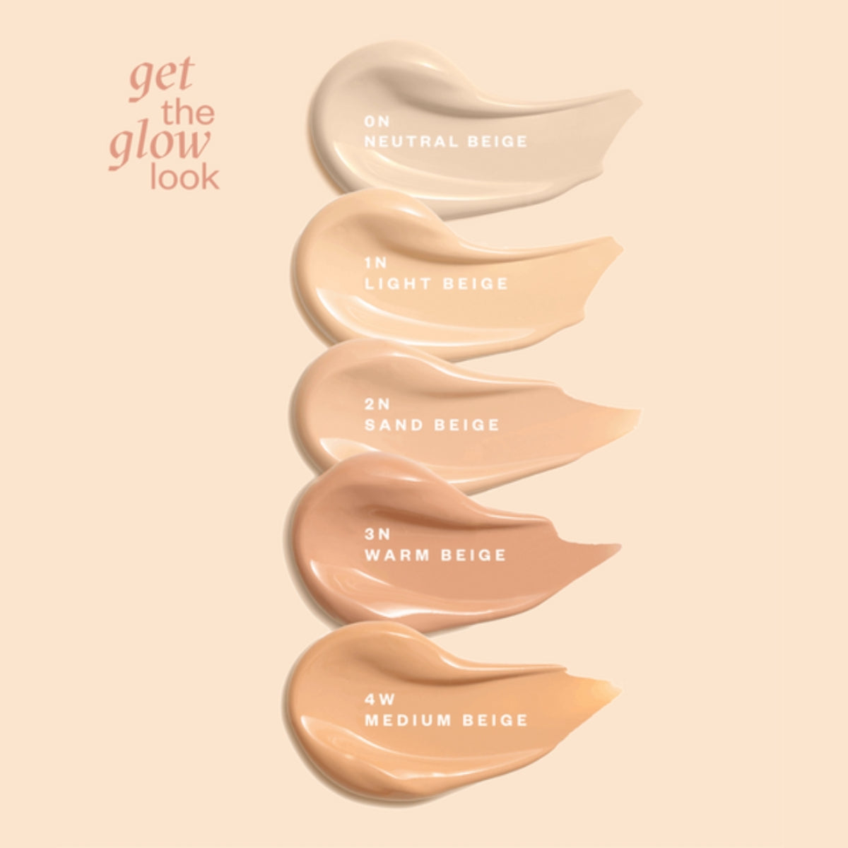 Paese Get The Glow Look Multi-Tasking Illuminating Foundation - shade swatches shown beside the product