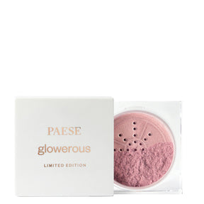 Paese Glowerous Loose Highlighter - 01 Rose - powder compact with the shade visible on a white background