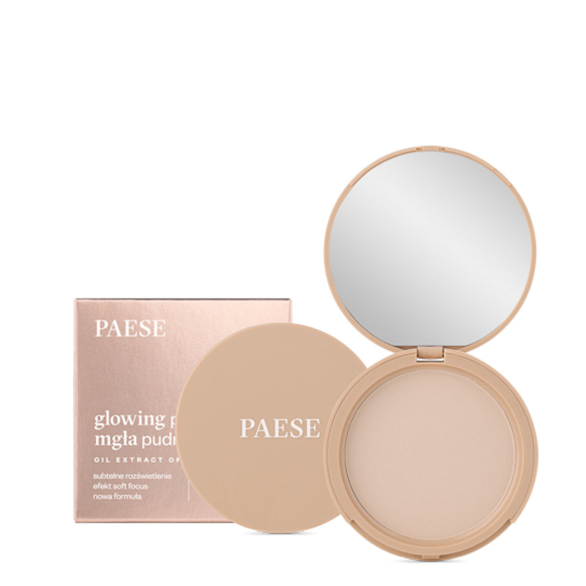 Paese Glowing Powder Illuminating Pressed Powder - retail packaging on a white background