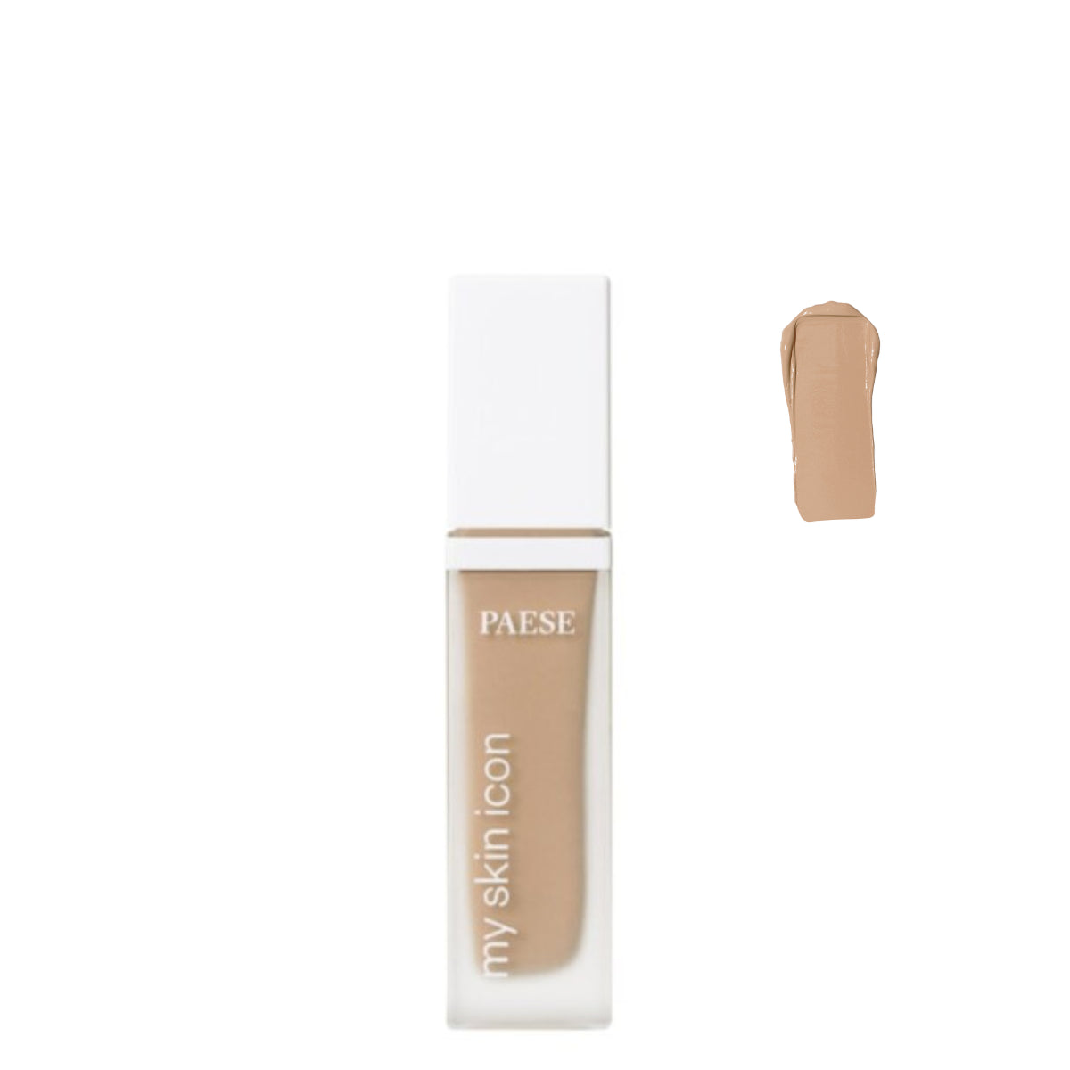 Paese My Skin Icon Mattifying Foundation - 2.5N Nude Beige - foundation container isolated on a white background