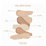 Paese My Skin Icon Mattifying Foundation - shade swatches shown beside the product