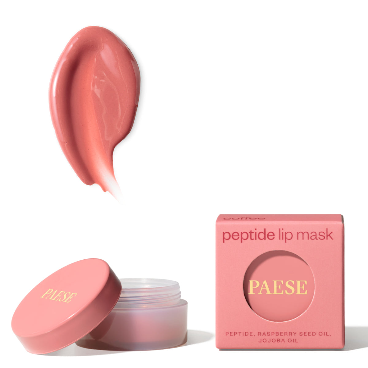 Paese Peptide Lip Mask Regenerating & Nourishing - Coffee - retail packaging on a white background