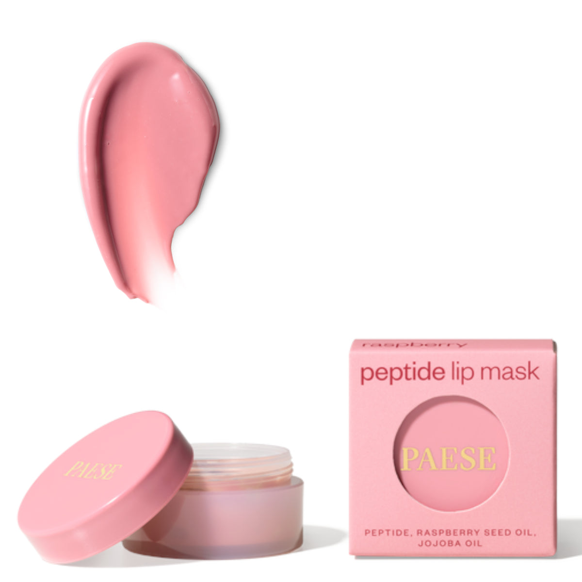 Paese Peptide Lip Mask Regenerating & Nourishing - Raspberry - retail packaging on a white background
