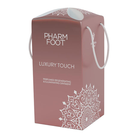 Pharm Foot Luxury Touch rose-gold gift box with ribbon, front and side view