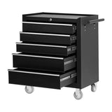 Pro Ink 005 black tattoo trolley with all five drawers open