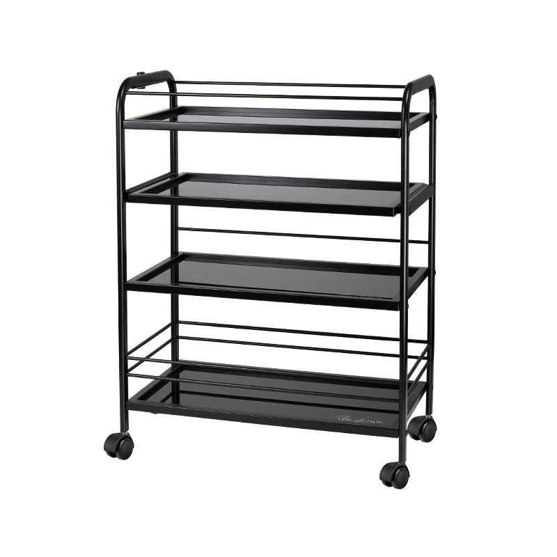 Pro Ink 1015 Tattoo Trolley Black - front view showing the storage and construction details