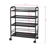 Pro Ink 1015 Tattoo Trolley Black - dimensions and measurements shown