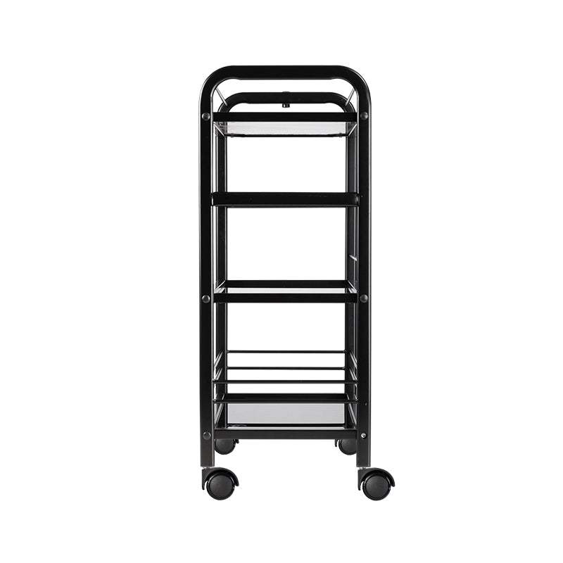 Pro Ink 1015 Tattoo Trolley Black - front view showing the storage and construction details