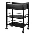 Pro Ink 1019A Tattoo Trolley Black - front view showing the storage and construction details