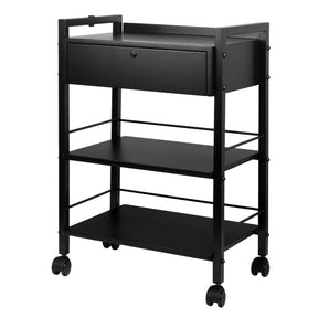 Pro Ink 1019A Tattoo Trolley Black - front view showing the storage and construction details