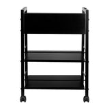 Pro Ink 1019A Tattoo Trolley Black - front view showing the storage and construction details