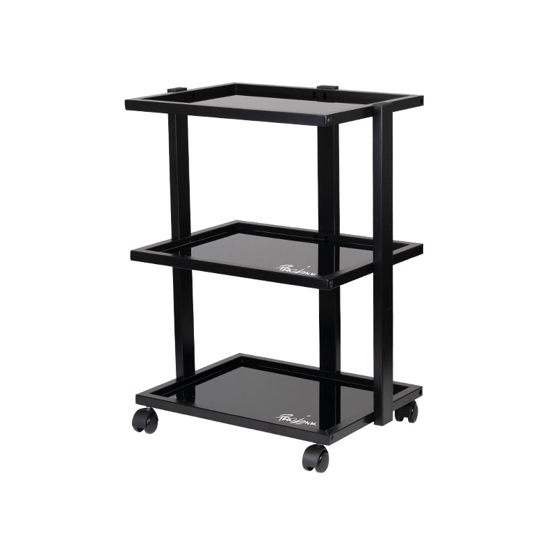 Pro Ink 1040 Tattoo Trolley Black - front view showing the storage and construction details