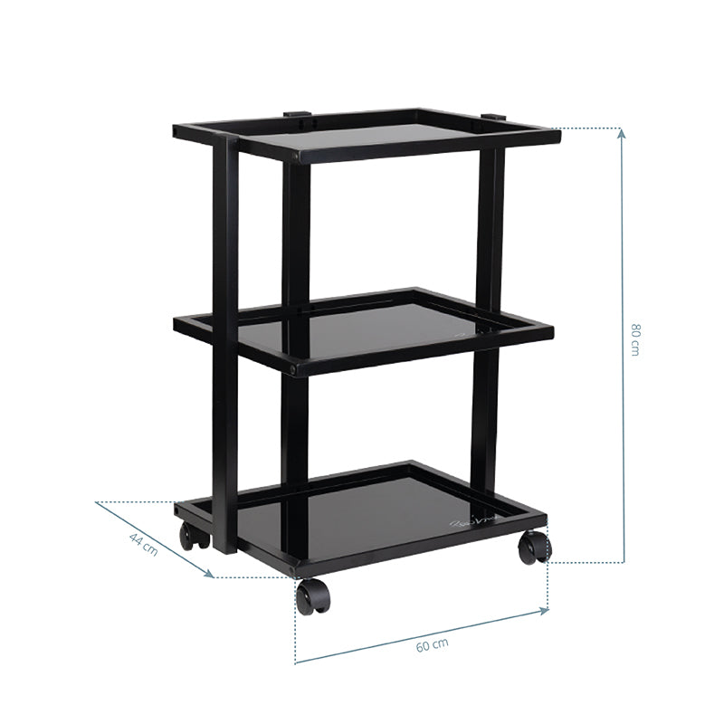 Pro Ink 1040 Tattoo Trolley Black - front view showing the storage and construction details