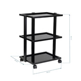 Pro Ink 1040 Tattoo Trolley Black - front view showing the storage and construction details