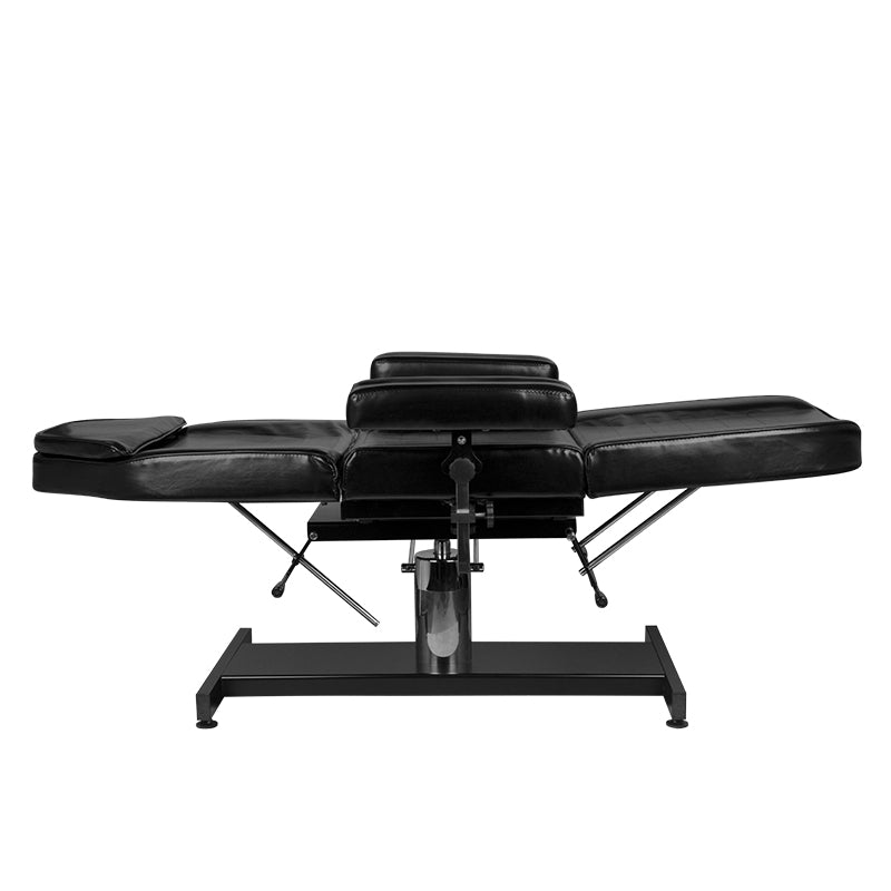 Pro Ink 210H Hydraulic Tattoo Chair Black - close-up of the upholstery and adjustment details