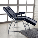 Pro Ink 602 Manual Tattoo Chair Black - displayed in a professional treatment-room setting
