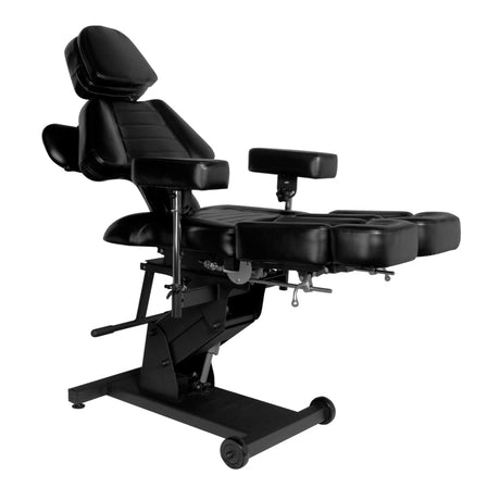 Pro Ink 606 Electric Tattoo Bed Black - full product view at an angle on a white background