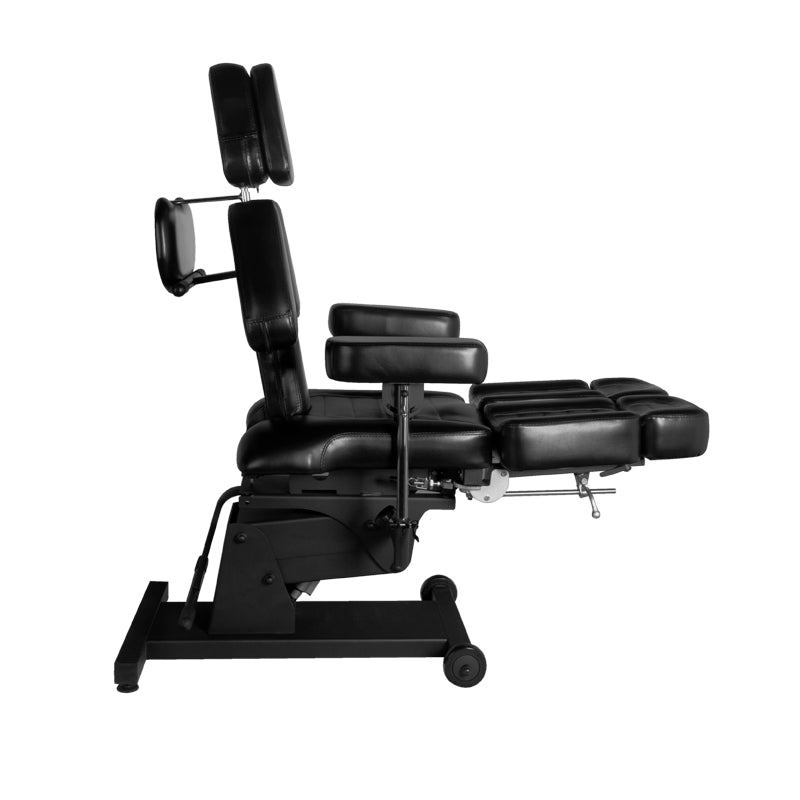 Pro Ink 606 Electric Tattoo Bed Black - full product view on a white background