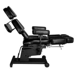 Pro Ink 606 Electric Tattoo Bed Black - close-up of the upholstery and adjustment details