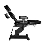 Pro Ink 606 Electric Tattoo Bed Black - close-up of the upholstery and adjustment details