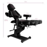 Pro Ink 606 Electric Tattoo Bed Black - close-up of the upholstery and adjustment details