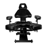 Pro Ink 606 Electric Tattoo Bed Black - close-up of the upholstery and adjustment details