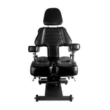 Pro Ink 606 Electric Tattoo Bed Black - close-up of the upholstery and adjustment details