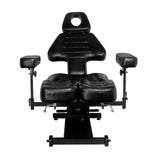 Pro Ink 606 Electric Tattoo Bed Black - close-up of the upholstery and adjustment details
